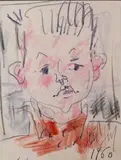 Le fils de l'artiste by Gen Paul, 1960, Crayon et pastel signé en bas à droite et daté, sold Nov 2024
