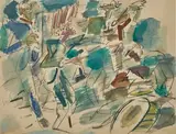 Les musiciens by Gen Paul, Crayon, gouache et aquarelle sur papier, sold Nov 2024