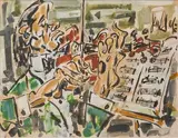 Le violoniste Nocetti by Gen Paul, Aquarelle et gouache sur papier, sold Nov 2024