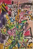 Le clown musicien by Gen Paul, Encre, gouache, crayon et feutre noir Signée en haut à droite, sold Nov 2024