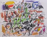Le danseur by Gen Paul, Technique mixte, crayon feutre et aquarelle et pastel Signée en bas à gauche, sold Nov 2024