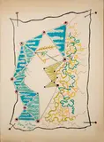 Profil regardant vers la gauche by Jean Cocteau, 1961, Lithographie en couleurs, sold Nov 2024