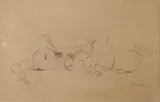 Nature morte aux poires by Jean Dufy, Crayon sur papier, sold Nov 2024