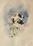 Après la valse by Ferdinand Bac, Aquarelle sur papier signée en bas vers la gauche, annotée «Au Vicomte de St Genies, Souve, sold Nov 2024