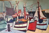 Bâteaux à quais by Maurice Ardouin, Toile signée en bas à droite, sold Nov 2024