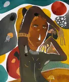Figure, L'Afrique by Karima Ben Cheikh, 2024, Aquarelle et encre (posca) sur papier, sold Jul 2026