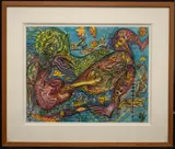 Composition by Ody Saban, Aquarelle et encre sur papier daté, sold Jul 2026
