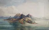 Vue d'une presqu'île avec quelques habitations by William Wyld, Aquarelle sur traits de crayon noir, sold Jun 2026
