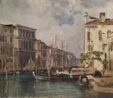 Vue animée d'un canal à Venise by William Wyld, Aquarelle sur traits de crayon noir, sold Jun 2026
