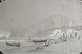 24 aout 1840 Vue animée de Capri by William Wyld, Plume et encre brune, lavis brun et rehauts de gouache blanche et d'aquarelle, sold Jun 2026