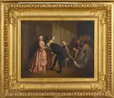 L’arrivée au bal by Eugène Accard, Panneau parqueté Signé et daté en bas à droite "E, sold Apr 2026