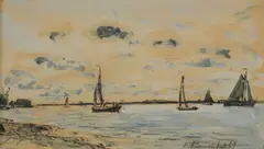 Voiliers sur le port de Rotterdam, 12 septembre 1867 by Johan Jongkind, Gouache et crayon sur papier, sold Apr 2026