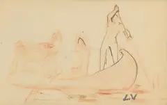 Le gondolier by Louis Valtat, Encre et sanguine sur papier, sold Apr 2026