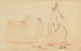 Le gondolier by Louis Valtat, Encre et sanguine sur papier, sold Apr 2026