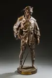 Escholier by Emile Picault, Bronze Signé sur la terrasse, sold Apr 2026