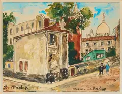 Maison de Berlioz à Montmartre by Élisée Maclet, Aquarelle Signée, sold Feb 2026