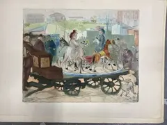 Le petit Manège rue Caulaincourt by Jacques Villon, Aquatinte couleur contresignée en bas à droite et numéroté N°11 en bas à gauche, sold Dec 2025