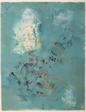 Composition fond bleu (n° 772) by Camille Bryen, Aquarelle sur papier, sold Jun 2026