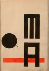 MA by Lajos Kassák, Gouache sur papier, sold Jun 2026