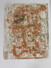 Sans titre (fond gris) by Serge Charchoune, Lithographie en couleurs sur vélin, sold Jun 2026