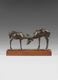 Petites antilopes «Goudou» ou «Deux amis», le modèle créé vers 1911 by Rembrandt Bugatti, Épreuve en bronze à patine brune nuancée, sold Apr 2026