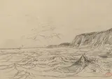 Bord de mer by Paul Huet, Crayon noir, sold Mar 2026