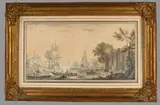Scène de port by Nicolas Ozanne, Plume et encre grise, aquarelle et gouache, sold Mar 2026