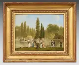 Promenade dans un parc by Carlo Canella, Panneau, sold Mar 2026