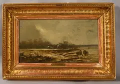Paysage d'hiver by Eugène Deshayes, Panneau, sold Mar 2026