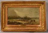 Paysage d'hiver by Eugène Deshayes, Panneau, sold Mar 2026