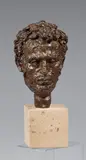 Portrait d'Alberto Giacometti Modèle créé en 1954 ; fonte posthume by Margaret Cossaceanu-Lavrillier, Bronze à patine brune Signé « M, sold Mar 2026