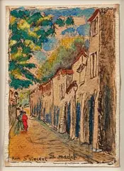 Rue saint Vincent by Élisée Maclet, Gouache sur papier, sold Feb 2026