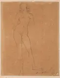 Jeune femme nue debout by Salvatore Dali, 1939, Crayon et encre sur papier, sold Jun 2026