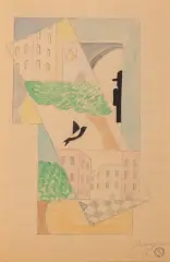 Paysage cubiste by Léopold Survage, 1919, Aquarelle sur trait de crayon et encre sur papier, sold Jun 2026