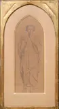 Allégorie de la science : étude pour la décoration murale des allégories des arts et des sciences du réfectoire du prieuré Saint-Martin-des-Champs à Paris (1852 by Jean-Léon Gérôme, Crayon et estompe signé et dédicacé en bas à droite : " A mon ami Membrée " (?), probablem, sold Nov 2025