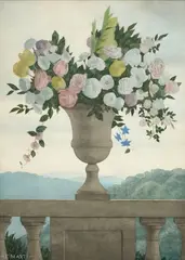 Vase de fleurs sur une balustrade by André Édouard Marty, Crayon, encre et aquarelle sur papier et signé en bas à gauche, sold Nov 2025