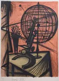 Le microscope by Bernard Buffet, 1969, Lithographie en couleurs sur papier, sold Nov 2025