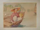 Dans les eaux de la baie d'Along by Joseph Ruedolf, Aquarelle sur papier encadrée, sold Sep 2025
