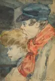 Fille et Marlou by Henri Somm, Aquarelle, sold Jun 2026