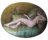 Nu allongé au perroquet by Henri Vincent-Anglade, Pastel ovale signé en bas à droite, sold Jul 2026