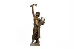 Tyrtée by Émile Laporte, Épreuve en bronze à patine brune signée et titrée sur la terrasse H_50 cm, sold May 2025