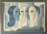 Composition aux trois personnages by Ismael Nery, Aquarelle et dessin sur papier Monogrammée en bas à droite H_41 cm L_58 cm, sold May 2025
