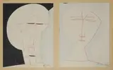 Visages by Henry de Waroquier, Aquarelle et crayon sur papier Signées et datés, sold Mar 2025