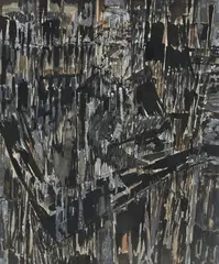 Composition De la série des givres by Pierre Dmitrienko, 1958, Gouache et encre sur papier Signée et datée, sold Mar 2025
