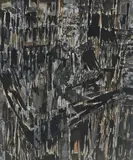 Composition De la série des givres by Pierre Dmitrienko, 1958, Gouache et encre sur papier Signée et datée, sold Mar 2025