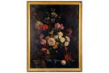 Fleurs coupées dans un vase en verre monté en bronze by Jean-Baptiste Monnoyer. Jean Baptiste Monnoyer, Toile ( le haut anciennement cintré), sold Mar 2025
