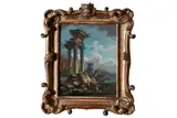 Personnages au pied des ruines by Pierre-Antoine Demachy. Pierre-Antoine Demachy, Panneau, sold Mar 2025