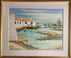 La pointe de Loix, Île de Ré by Jean Monneret, Aquarelle sur papier, sold Nov 2025