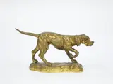 Chien à l'affut by Georges Omerth, Épreuve en bronze doré Signé sur la terrasse, sold Aug 2026