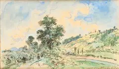 Vue de campagne by Johan Jongkind, 1877, Aquarelle et gouache sur papier vergé Signée en bas à droite et datée, sold Jun 2025
